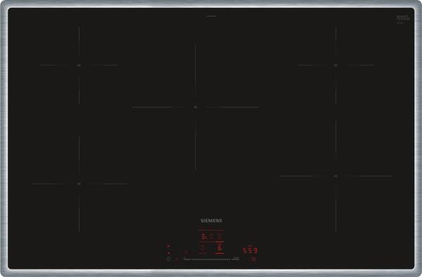 Siemens EH845HVB1E - iQ100, Induktionskochfeld, Schwarz, Mit Rahmen aufliegend, 80 cm
